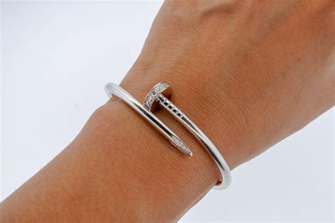 cartier nail bracelet white gold